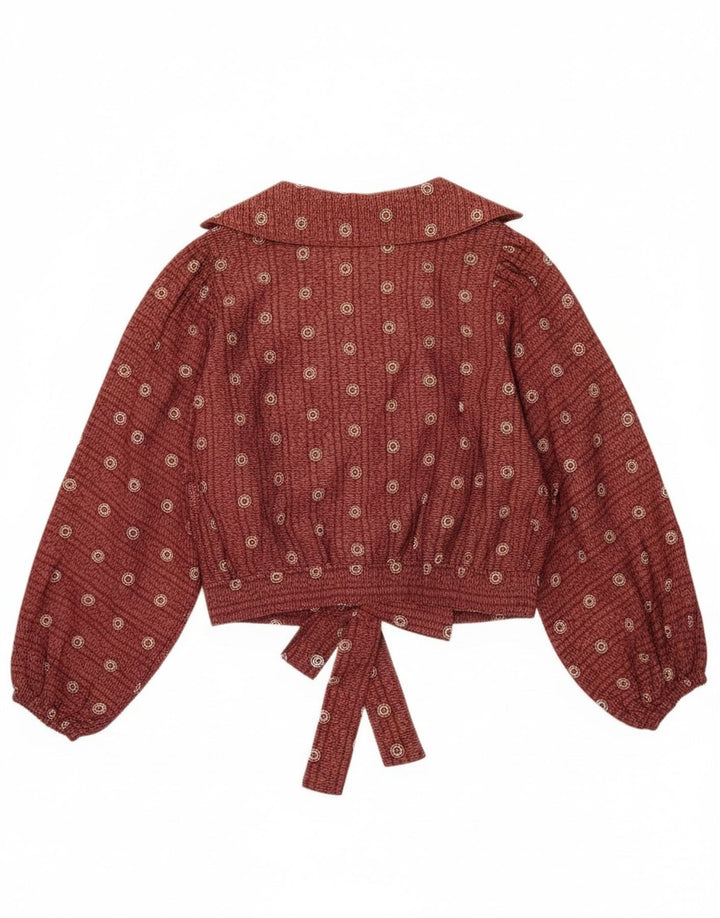 Bluză cu cravată în față pentru femei Krizia, top IT 46 mare buline maro