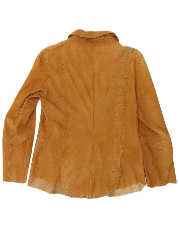 Cămașă Vintage de damă din piele intoarsa IT 44 Medium Beige Piele