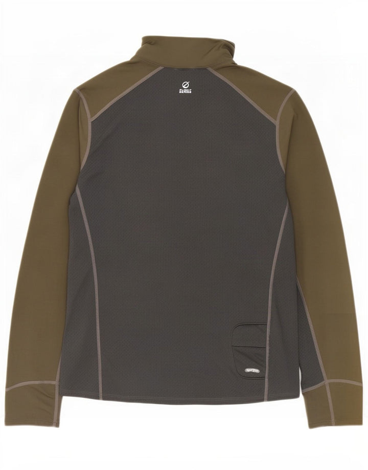 Top de trening The North Face pentru bărbați, cu fermoar și gât, color block, kaki