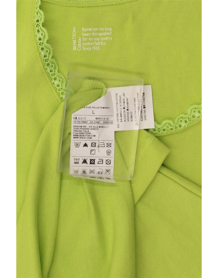 Vestă pentru femei BENETTON UK 14 mare din bumbac verde