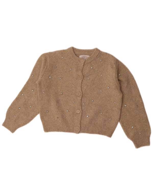 Pulover Crop Cardigan Fete Zara 9-10 Ani Bej Poliester