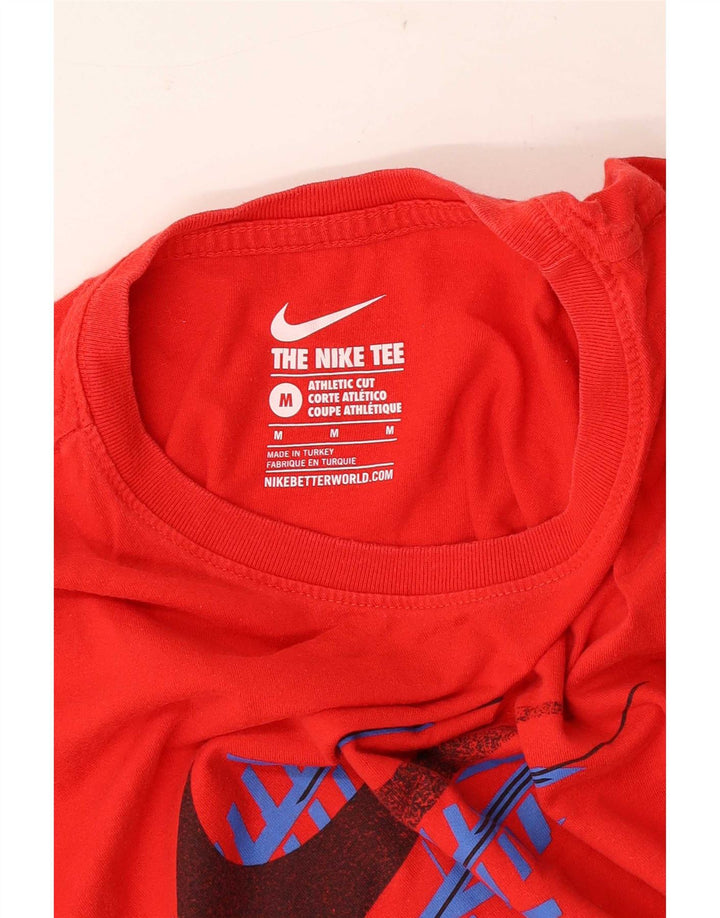 Tricou grafic Nike pentru bărbați, cu croială atletică, top mediu roșu