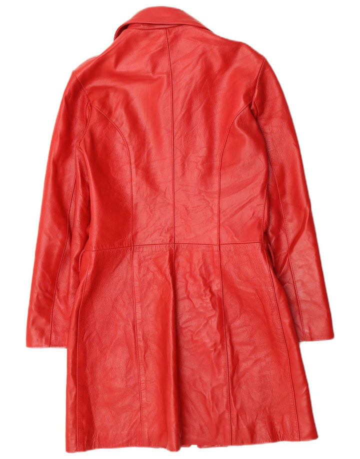 Palton de piele vintage pentru femei UK 10 Small Red
