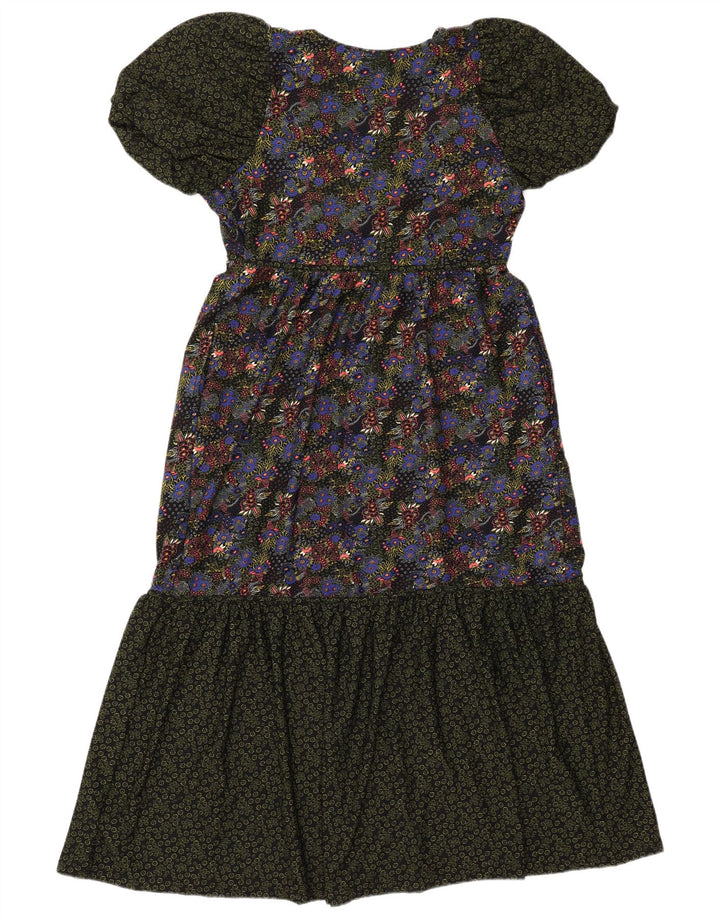 NEXT Womens Maxi Empire Dress UK 12 Medium Green Floral Polyester