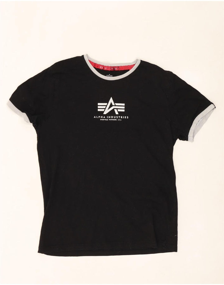 ALPHA INDUSTRIES Tricou grafic pentru femei Top UK 14 Medium Black Bumbac