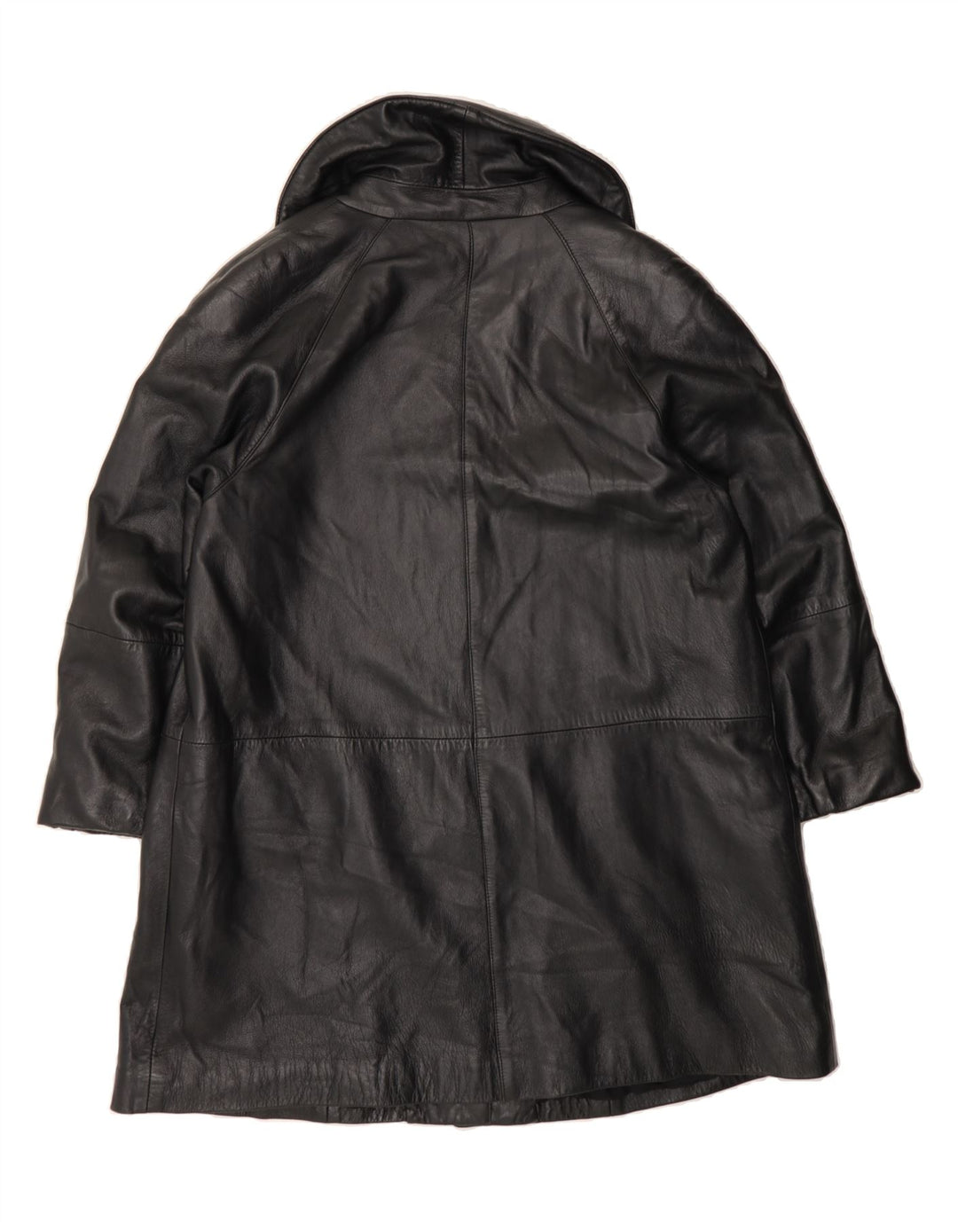VINTAGE Womens Leather Coat IT 44 Medium Black Leather Vintage Vintage and Second-Hand Vintage from Messina Hembry 