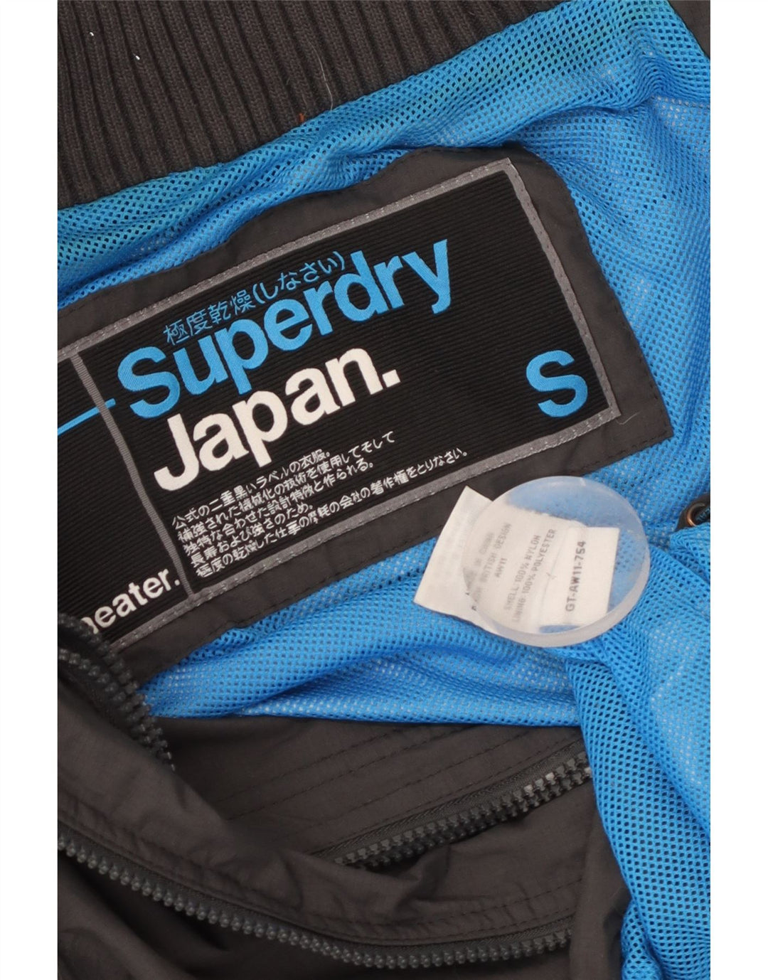 Jachetă de ploaie The Windcheater Graphic pentru femei Superdry UK 10 Small Gri Nylon