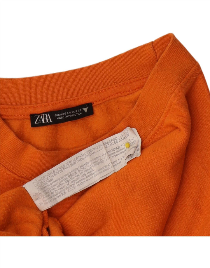 Pulover Crop pentru femei Zara UK 14 Poliester portocaliu mediu