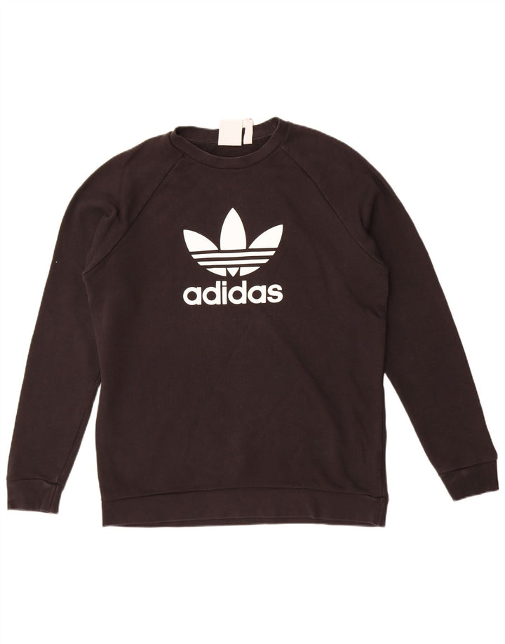 Hanorac grafic pentru bărbați Adidas Jumper mediu din bumbac negru