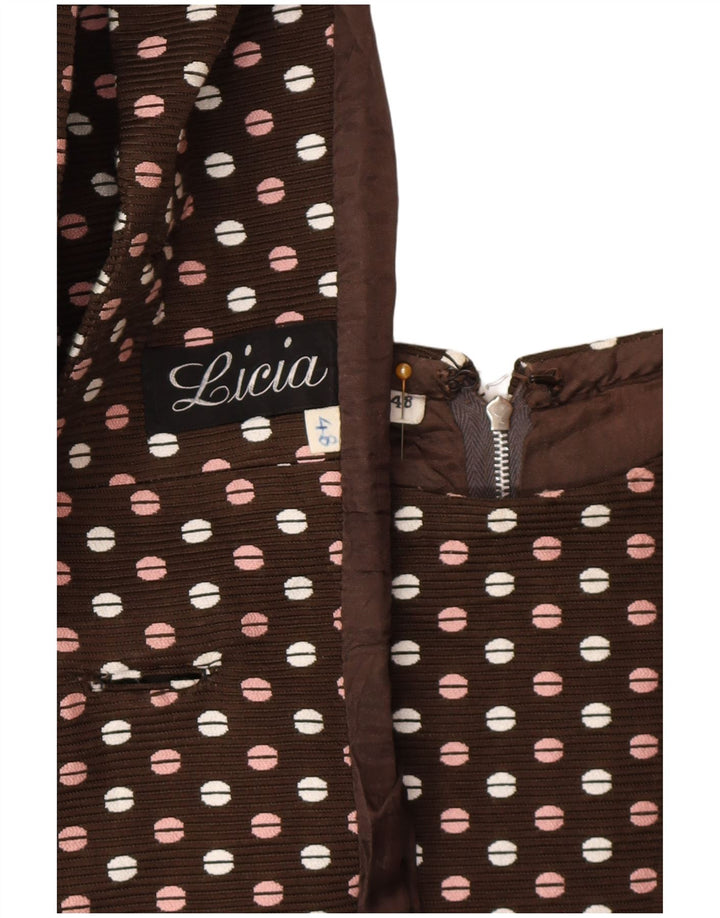 Set de 2 bucăți cu 3 nasturi pentru femei Vintage IT 48 XL maro buline