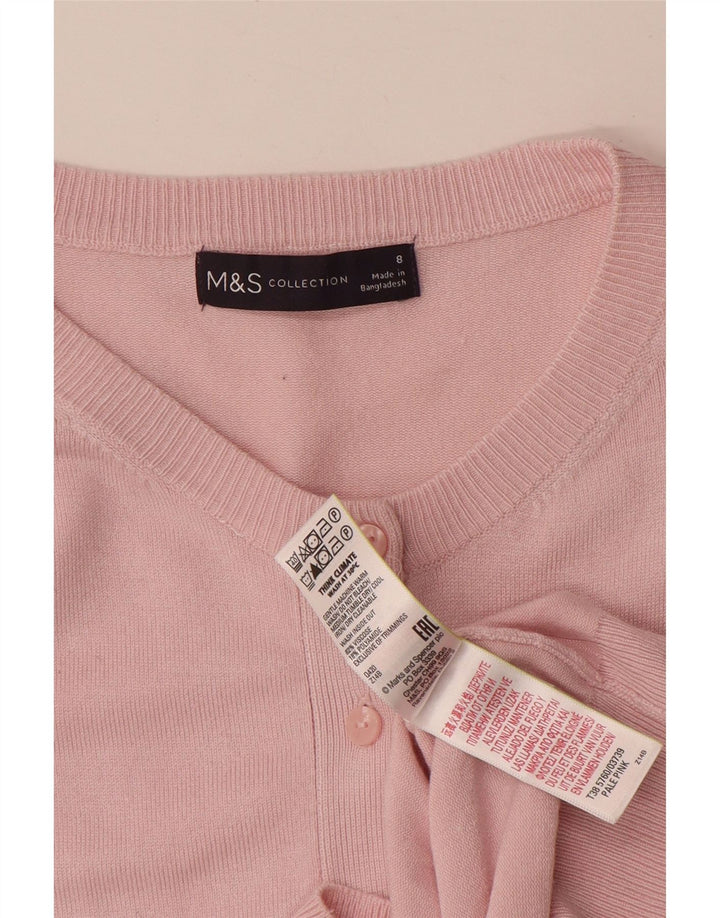 MARKS & SPENCER Pulover cardigan pentru femei UK 8 Small Pink Viscose