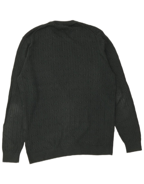 Pulover Massimo Dutti pentru bărbați, cu gât crew, XL, bumbac verde