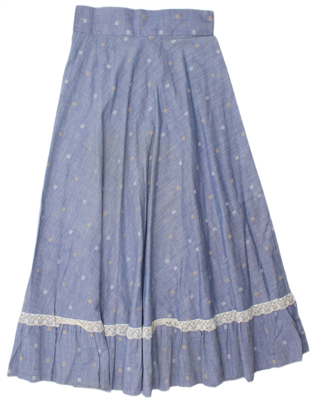 Fusta Maxi Vintage Femei W28 Medium Blue Spotted