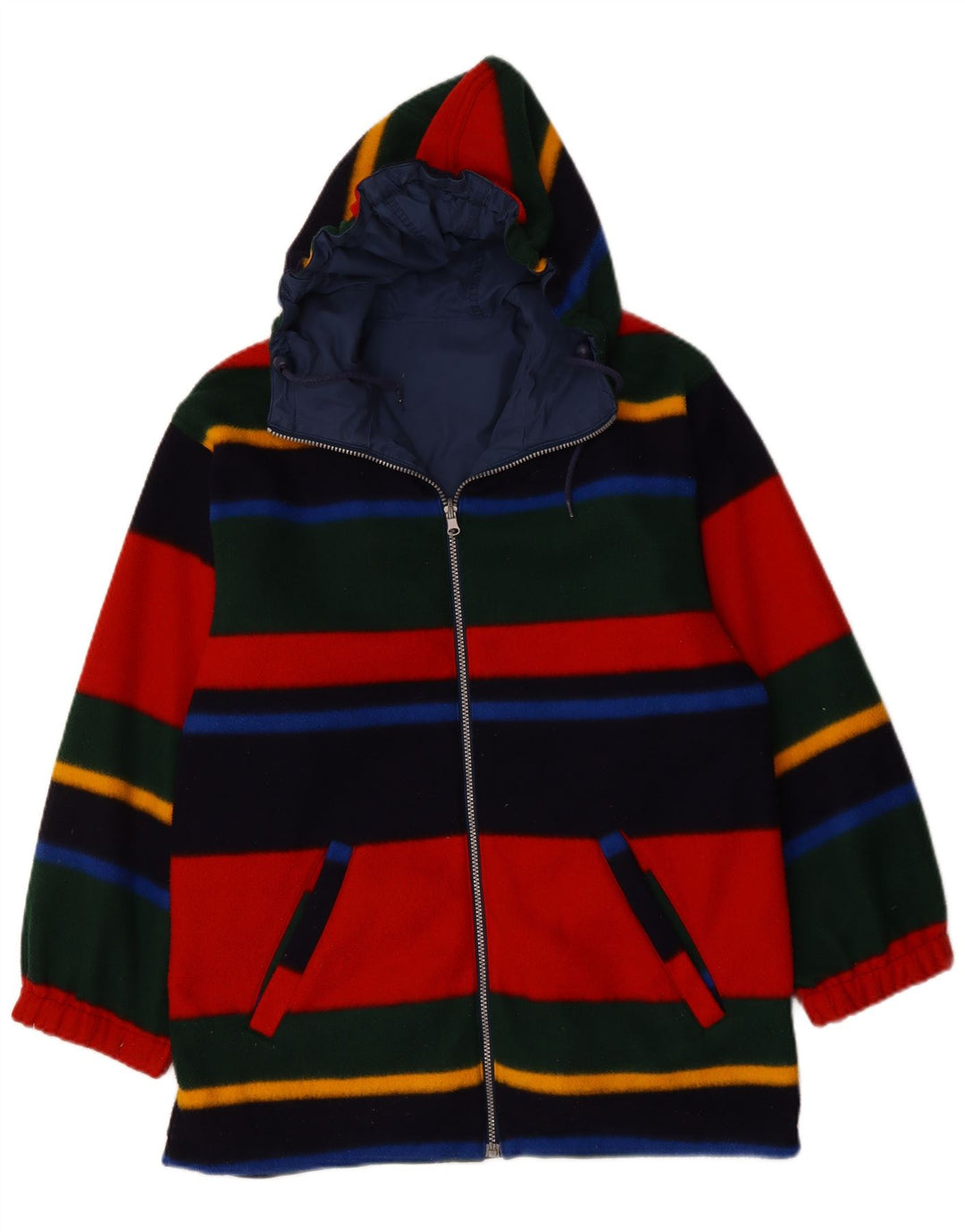 Jachetă reversibilă cu glugă supradimensionată pentru femei VINTAGE UK 12 Medium Bleumarin