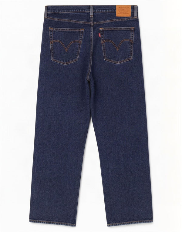 Blugi drepti Levi's Ribcage pentru femei cu talie înaltă W32 L29 bumbac bleumarin