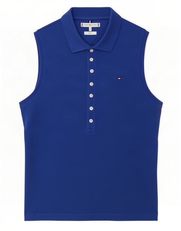 Cămașă polo fără mâneci pentru femei Tommy Hilfiger Slim Fit UK 16 Large Blue