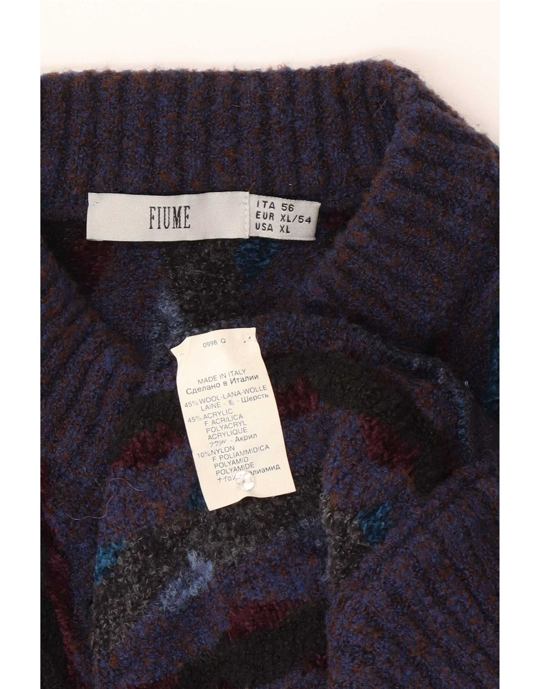 Pulover cardigan Fiume pentru bărbați, cu formă regulată, XL, lână cu dungi violet
