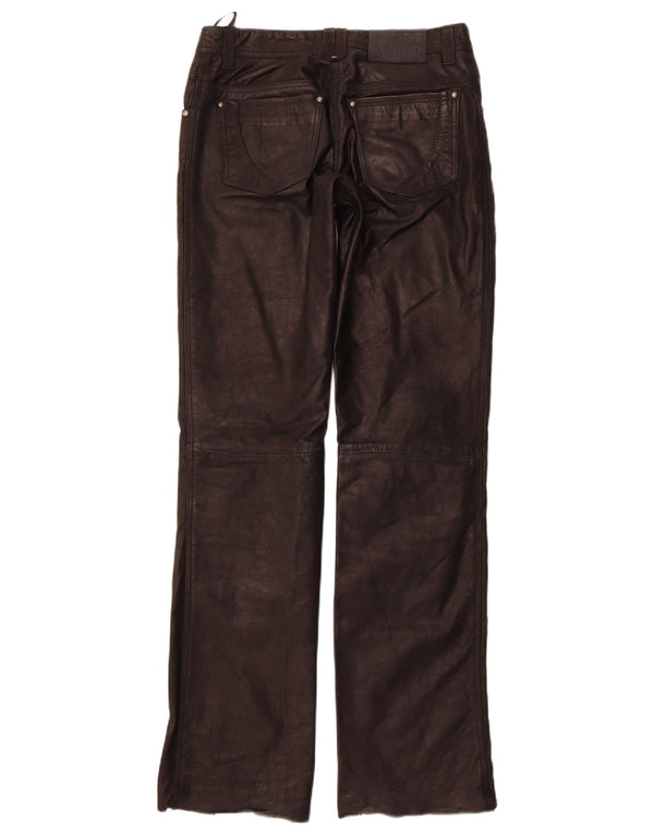 SPIRIT MOTORS Womens Straight Trousers EU 38 Medium W32 L35 Black Leather