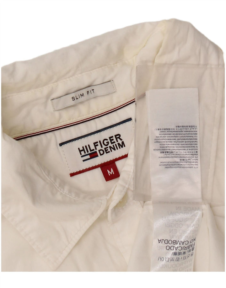 Cămașă Slim Fit Tommy Hilfiger pentru bărbați, bumbac alb mediu