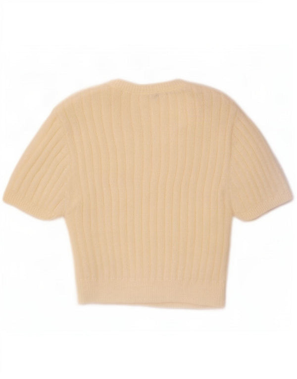 Pulover pentru femeie cu gât de barcă Zara UK 14, mare, alb