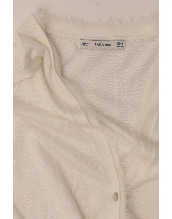 Pulover cardigan pentru femei Zara UK 10 Small White
