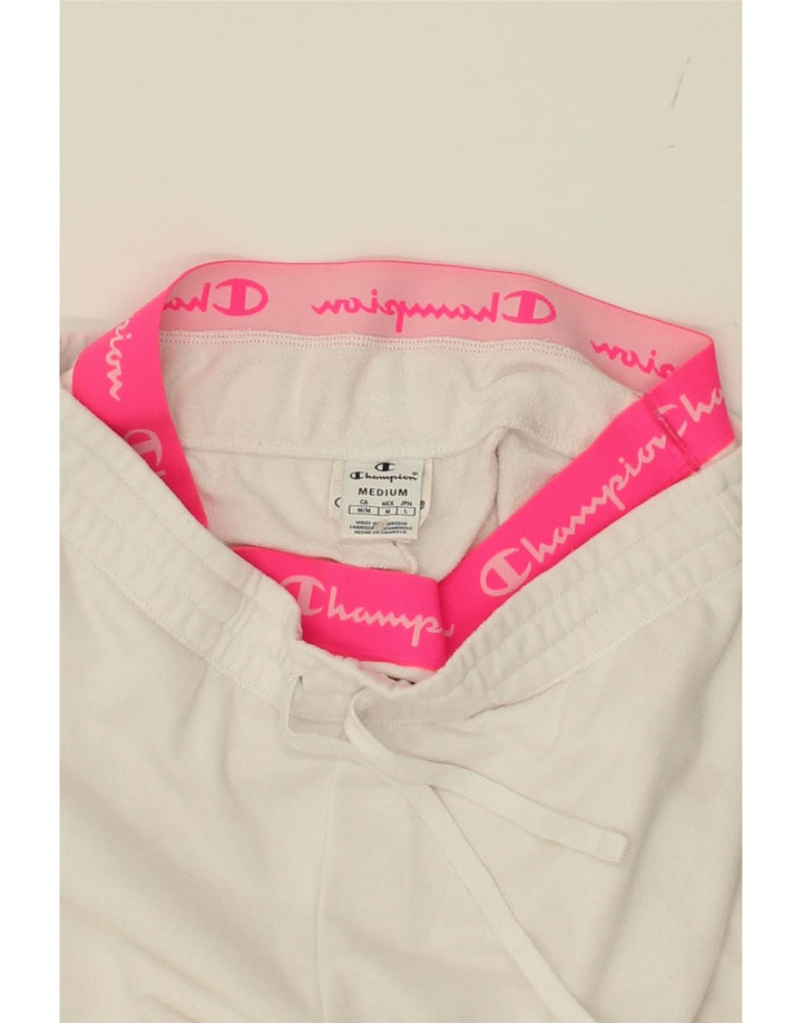 CHAMPION Womens Graphic Tracksuit Trousers Joggers UK 12 Medium  White Vintage Champion and Second-Hand Champion from Messina Hembry 
