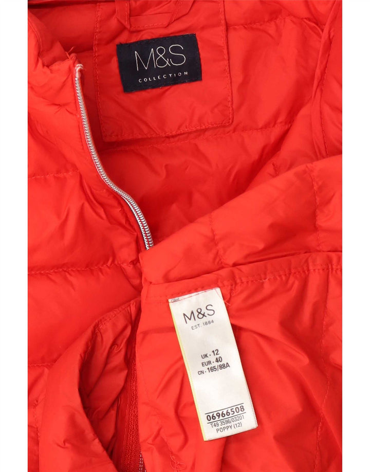 Gilet căptușit cu glugă pentru femei Marks & Spencer UK 12 Poliamidă roșie medie