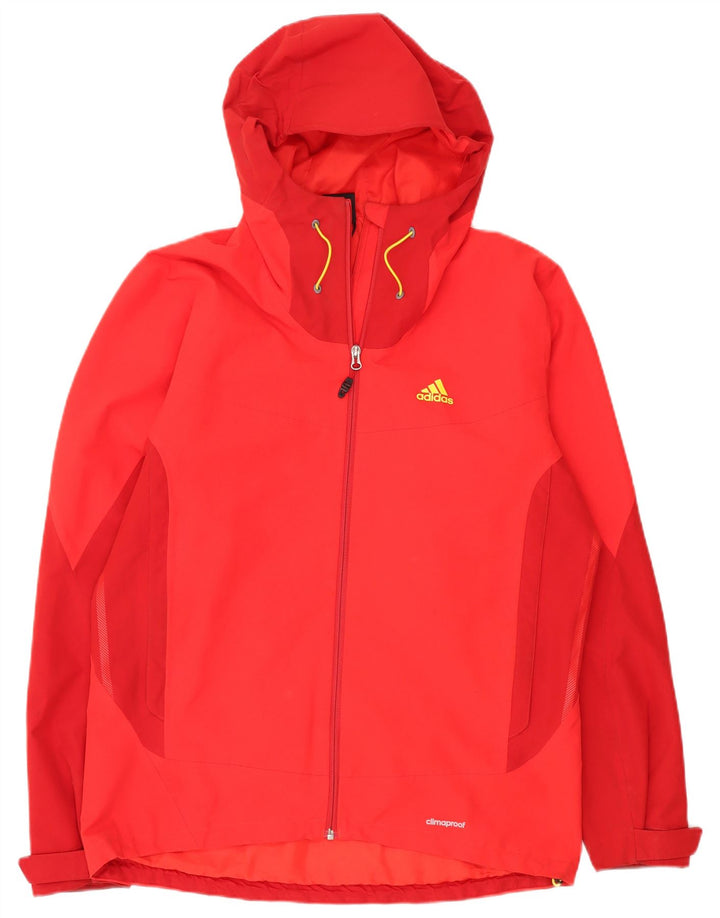 Jachetă de ploaie cu glugă pentru bărbați Adidas UK 42/44, mare, roșu, poliester color bloc