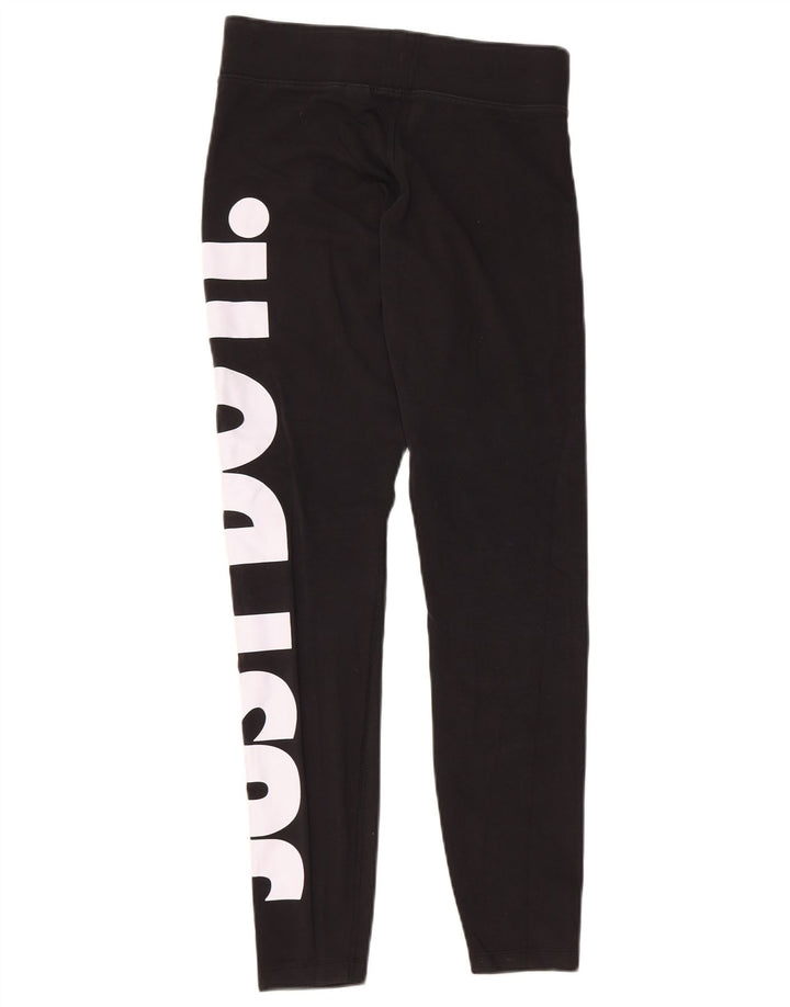 Leggings grafic NIKE pentru femei UK 12, bumbac mediu negru