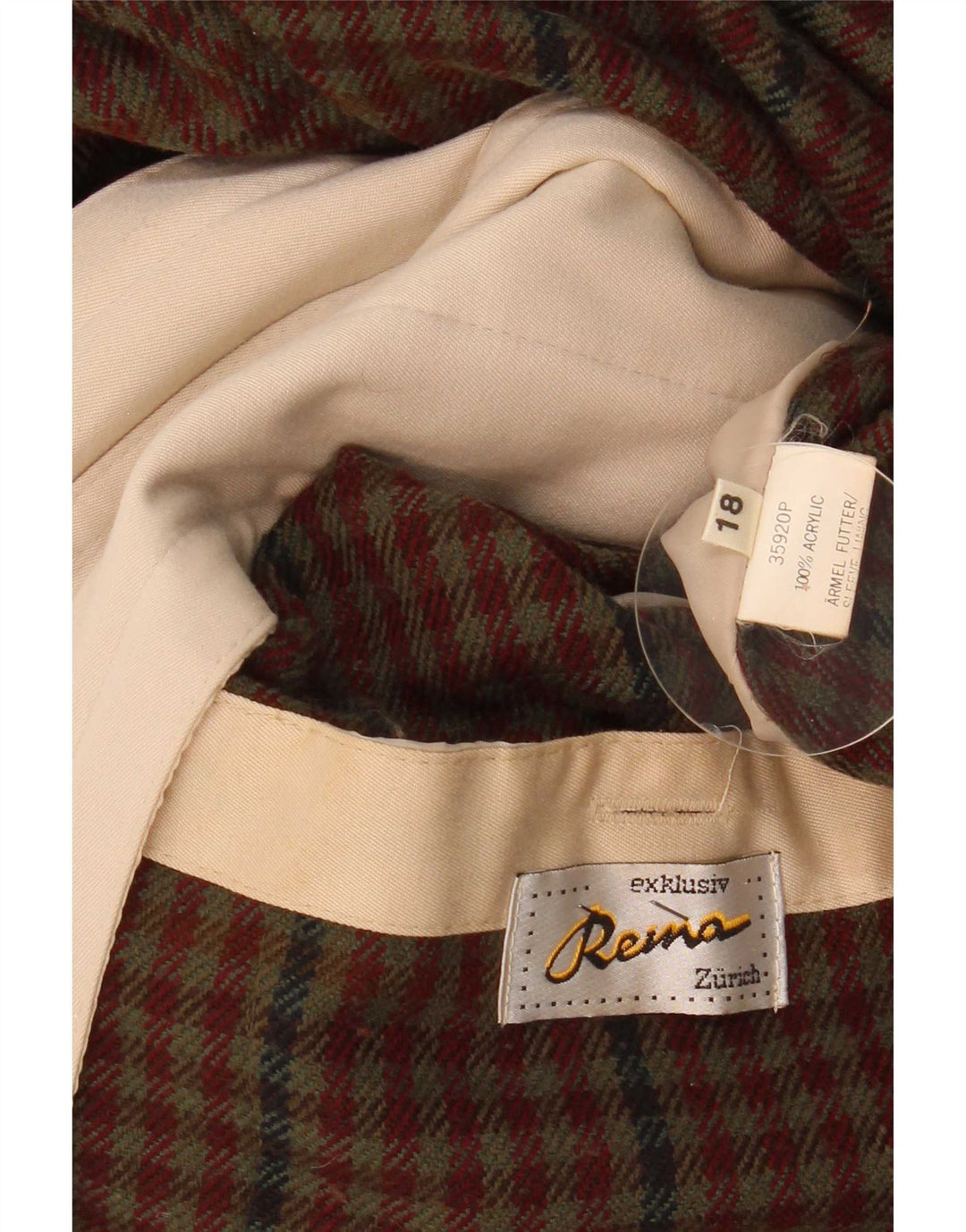 Pardesiu vintage pentru femei UK 18 XL bej acrilic