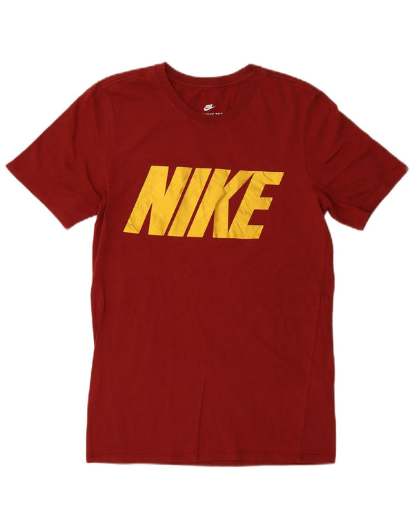 Tricou grafic pentru bărbați NIKE Top mic din bumbac burgundă