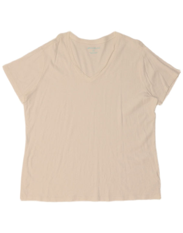 Eddie Bauer Tricou pentru femei Top UK 20 2XL Bumbac alb
