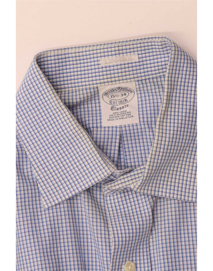 Cămașă Brooks Brothers pentru bărbați, cu potrivire clasică, mărimea 15 1/2 Medium Blue Vichy