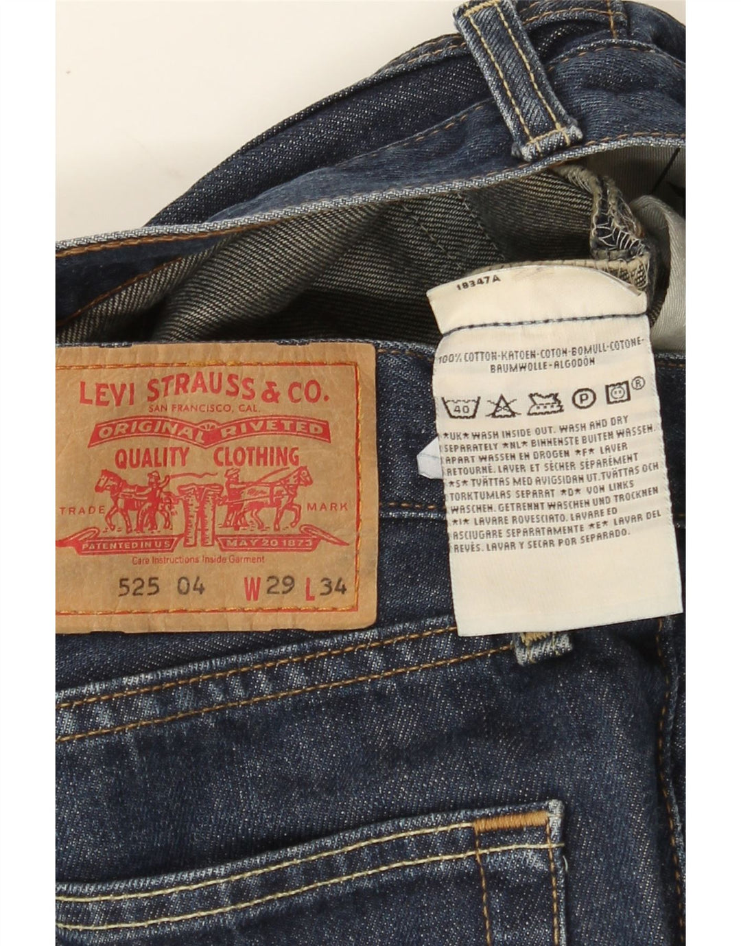 LEVI'S Mens 525 Straight Jeans W29 L26 Navy Blue Cotton Vintage Levi's and Second-Hand Levi's from Messina Hembry 
