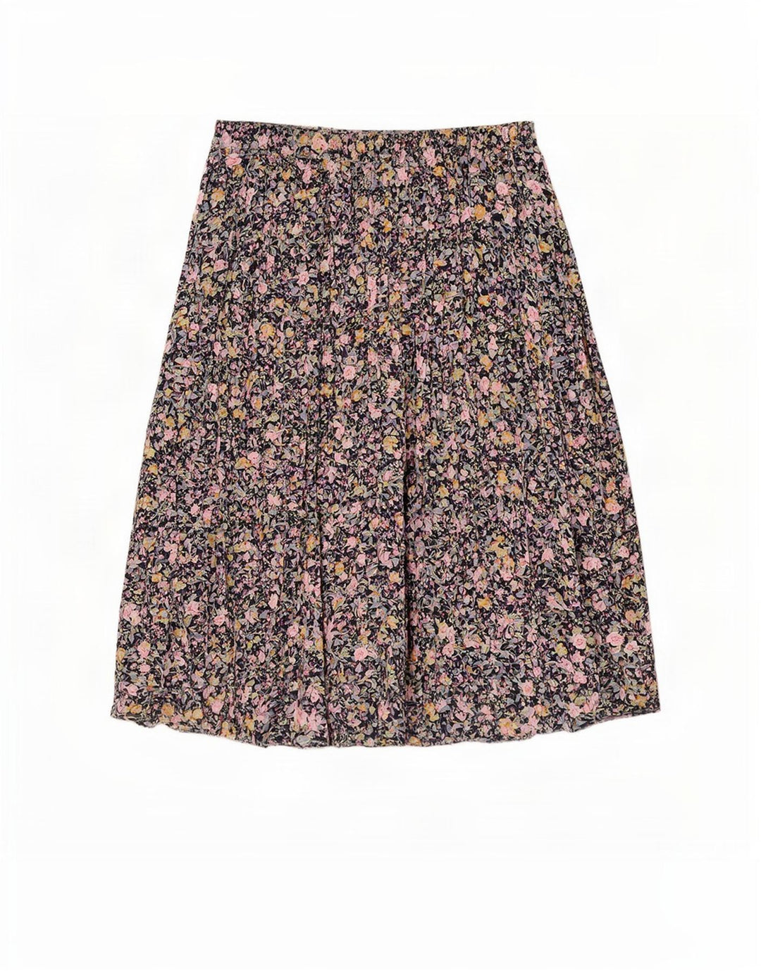 Fusta A-Line pentru femei Vintage W34 Poliester Floral Albastru Marin Mare