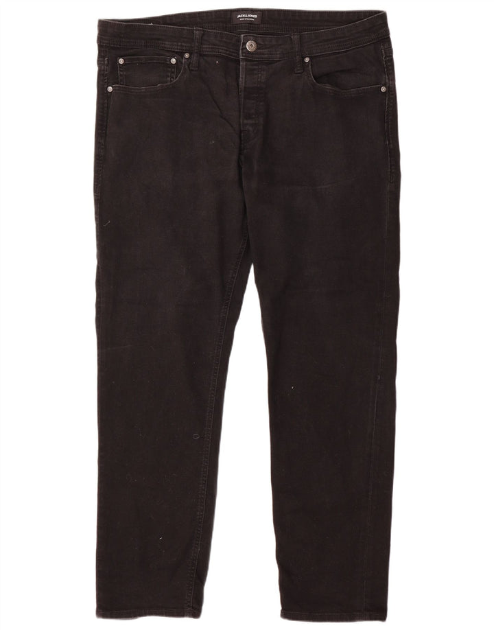 Blugi slim pentru bărbați Jack & Jones W38 L32 bumbac negru