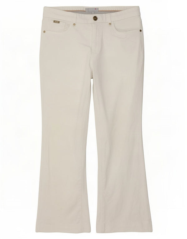 Marks & Spencer Pantaloni tăiați Per Una pentru femei UK 12 Medium W30 L24 Alb
