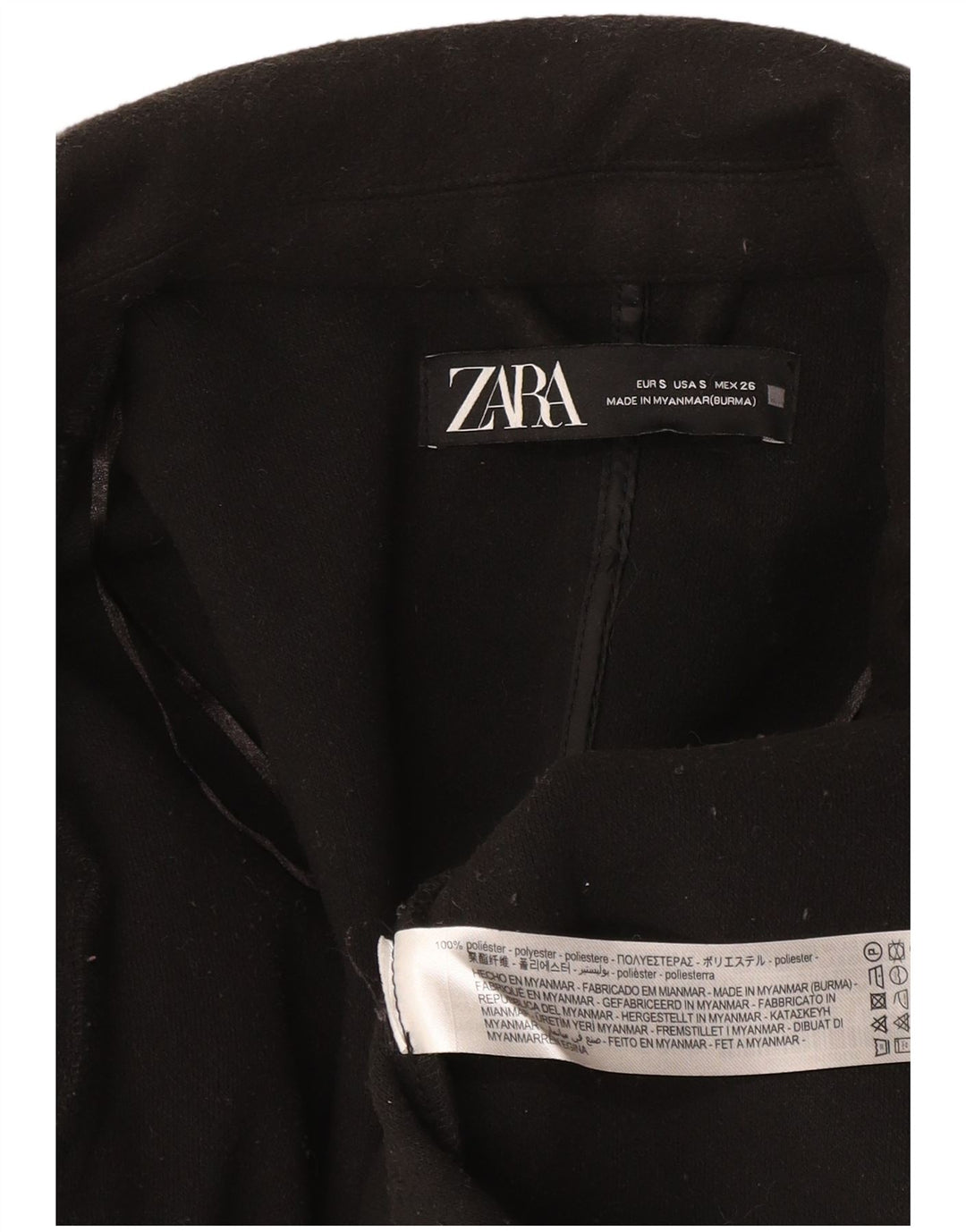 Jachetă blazer supradimensionată pentru femei Zara UK 10 Poliester negru mic