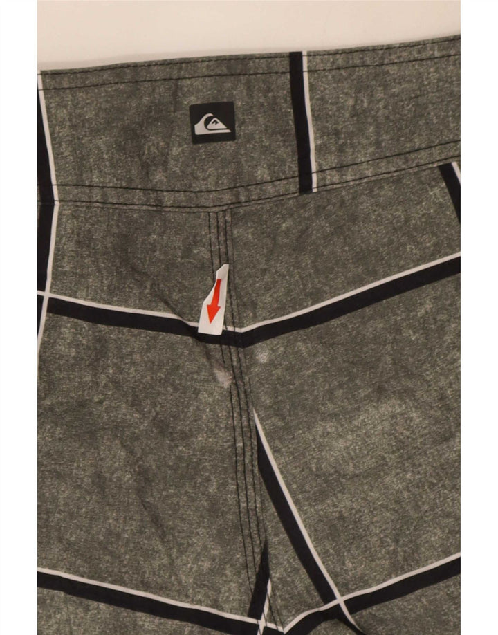 Pantaloni scurți de înot Quiksilver pentru bărbați, poliacrilic, cu carouri mici, gri