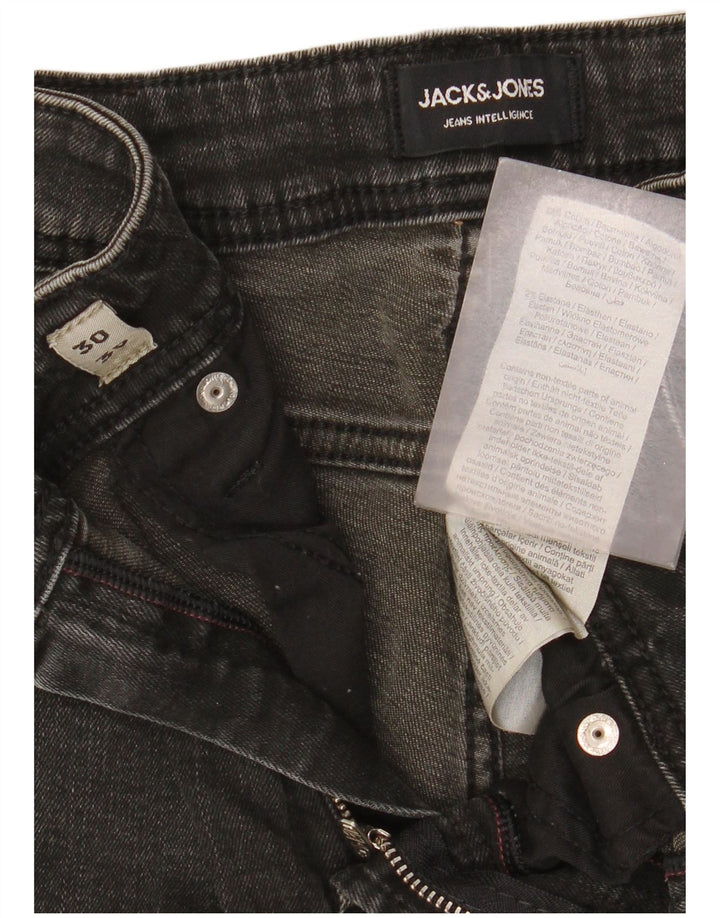 Blugi slim pentru bărbați Jack & Jones W30 L30 bumbac gri