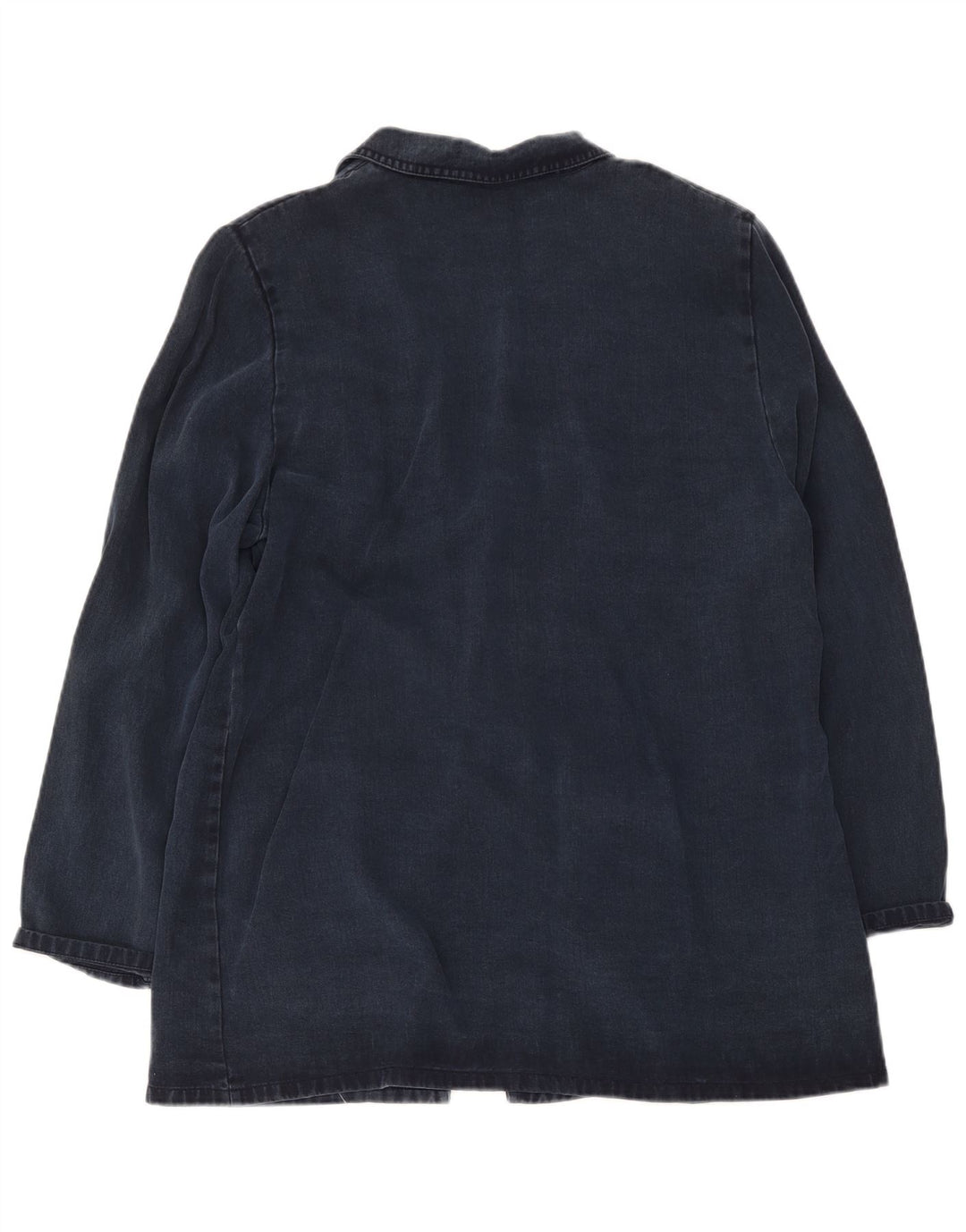Jachetă vintage pentru femei, cu 2 nasturi, cu paragate, UK 20 2XL, bleumarin, Lyocell