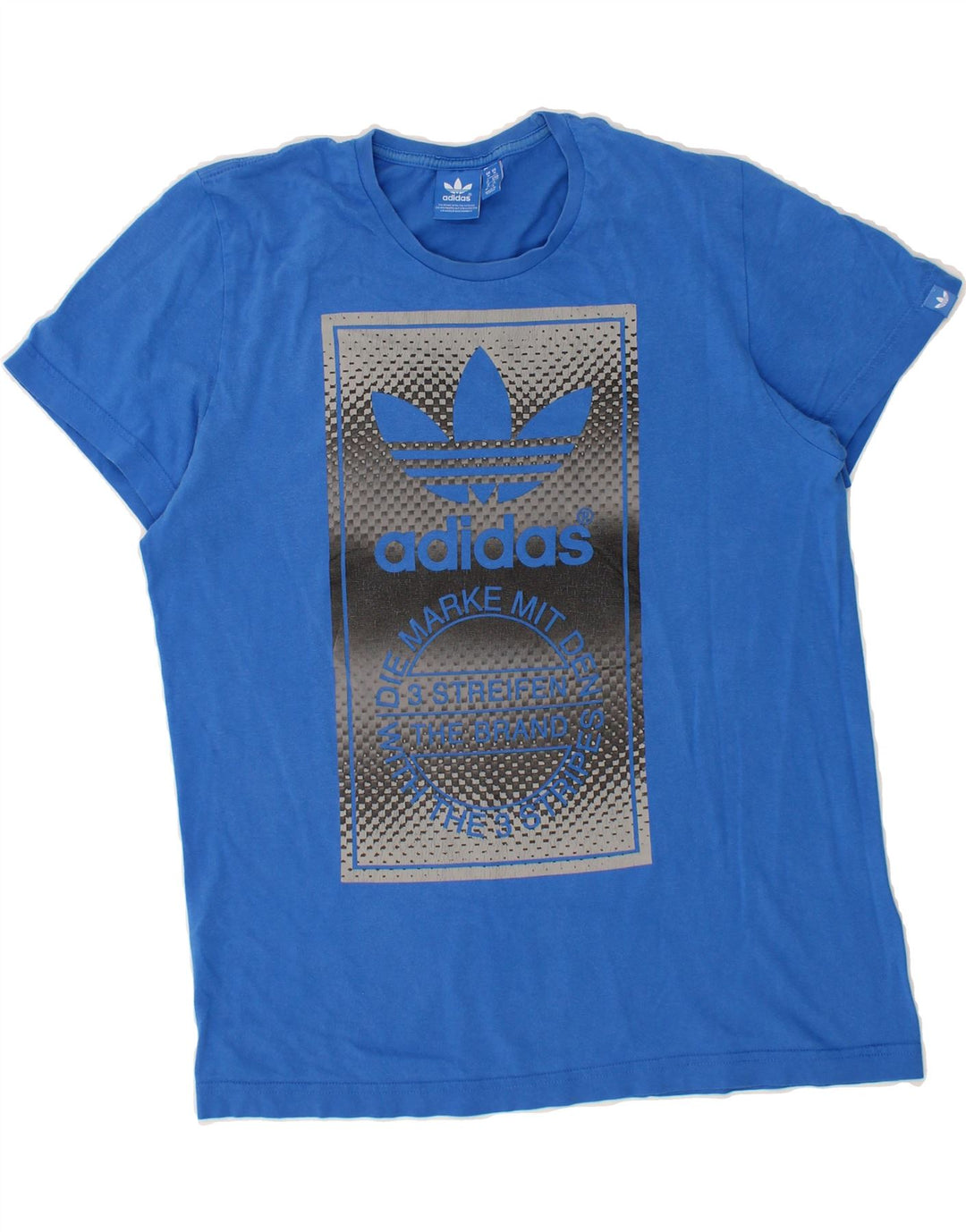 ADIDAS Mens Graphic T-Shirt Top Medium Blue Cotton Vintage Adidas and Second-Hand Adidas from Messina Hembry 