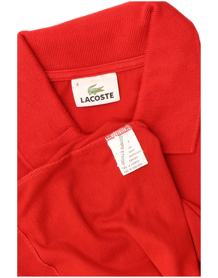 Tricou polo LACOSTE pentru bărbați, mărimea 4, bumbac roșu mediu