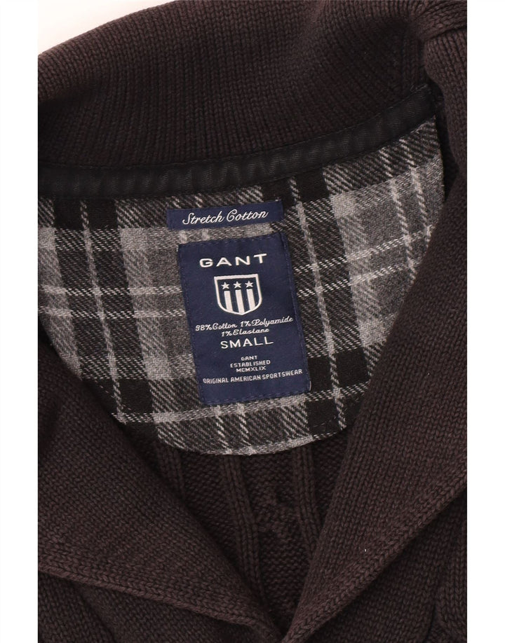 Pulover cardigan pentru bărbați Gant, bumbac negru mic