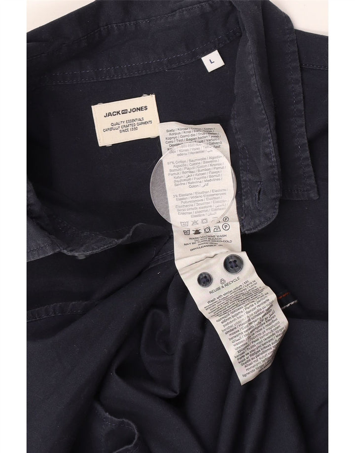 Cămașă Jack & Jones pentru bărbați, mare, albastru, bumbac