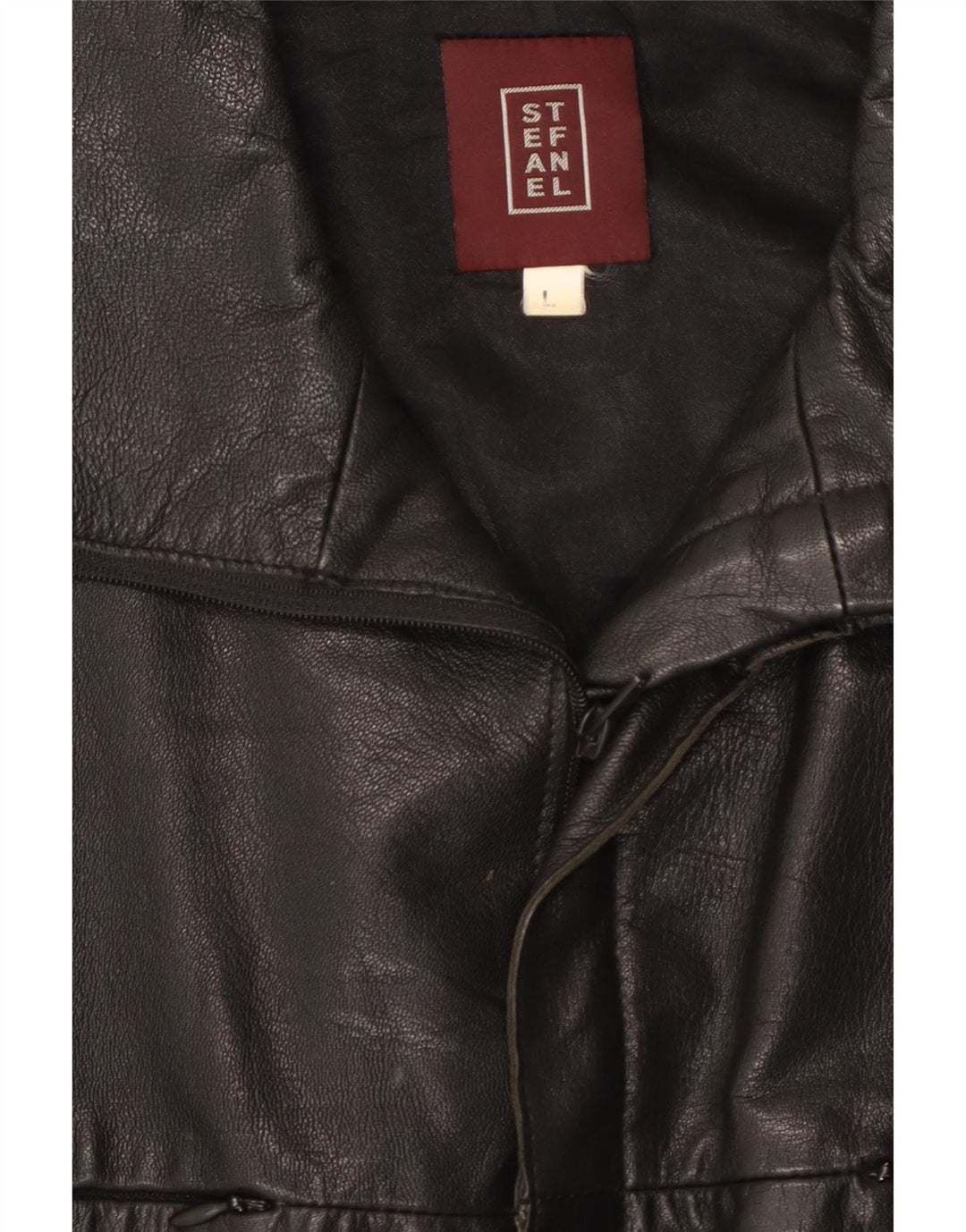 Jachetă de piele pentru bărbați STEFANEL UK 40, mare, neagră