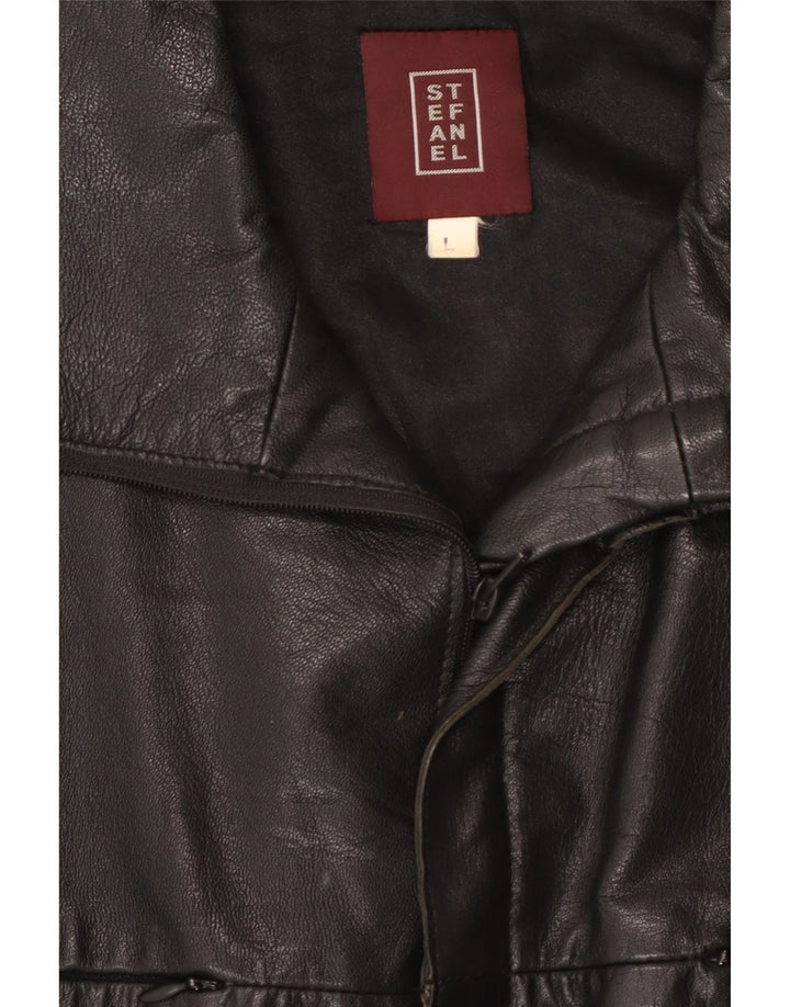 Jachetă de piele pentru bărbați STEFANEL UK 40, mare, neagră