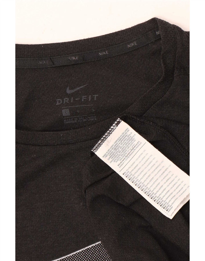 Tricou grafic Nike Dri Fit pentru bărbați Top mare din poliester gri