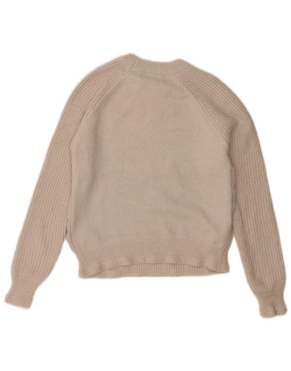 Pulover pentru femei Marks & Spencer loose fit cu decolteu rotund UK 6 XS alb