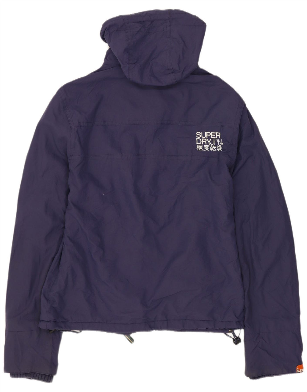 Jachetă de vânt cu glugă pentru femei SUPERDRY UK 14 Mediu Nailon bleumarin